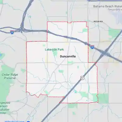 Duncanville map showing EDP service area